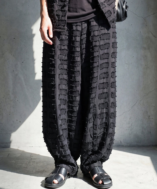 Jacquard Fringe Wide-Leg Pants Men’s