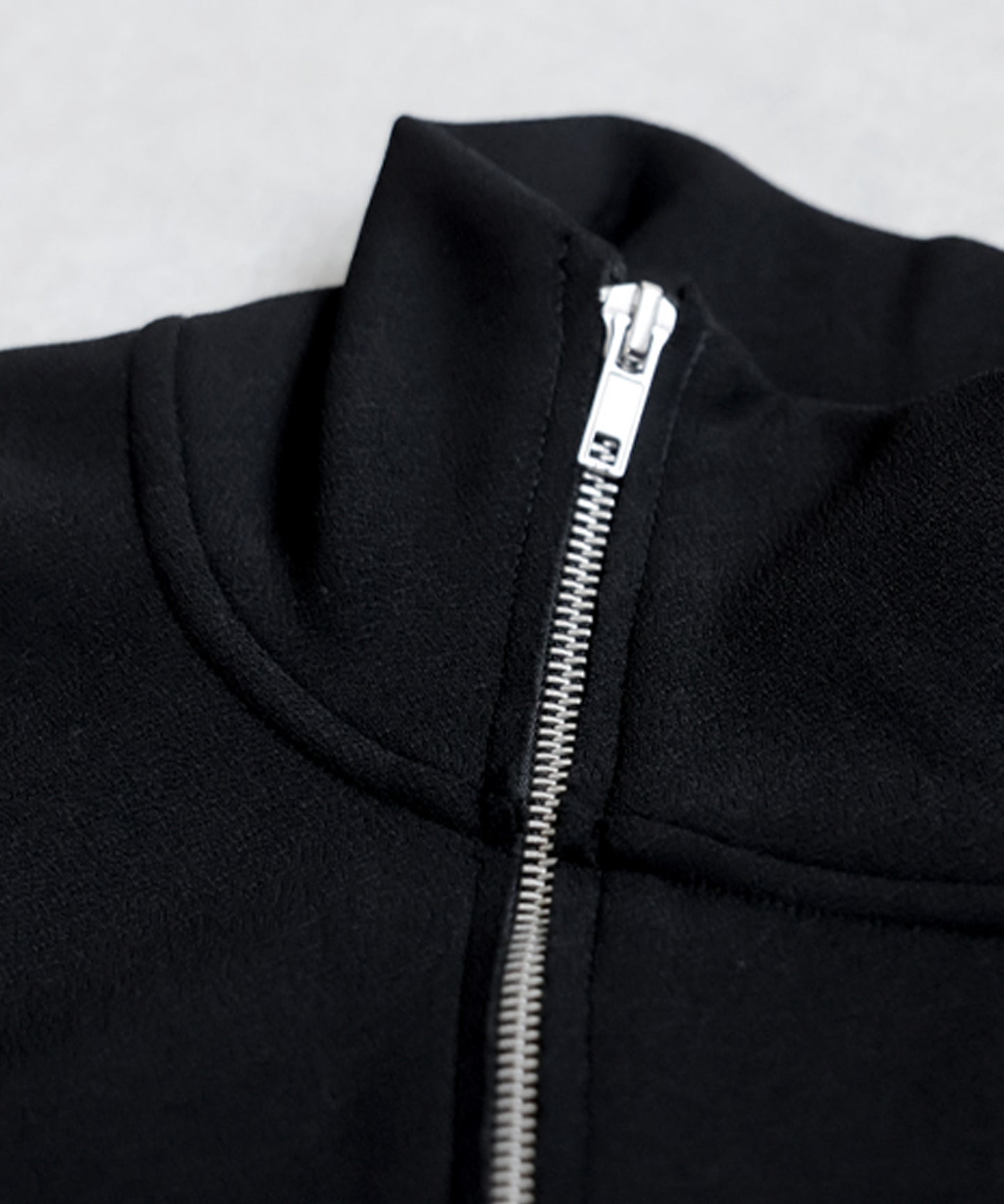 Diagonal Zip Fleece-Lined Georgette Jacket Men's