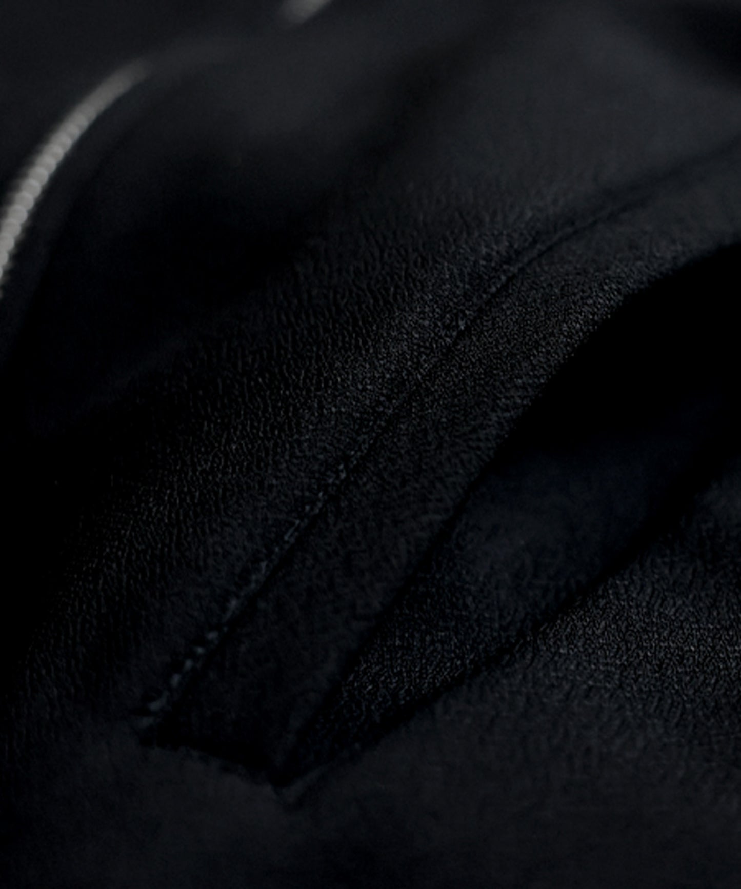 Diagonal Zip Fleece-Lined Georgette Jacket Ladies