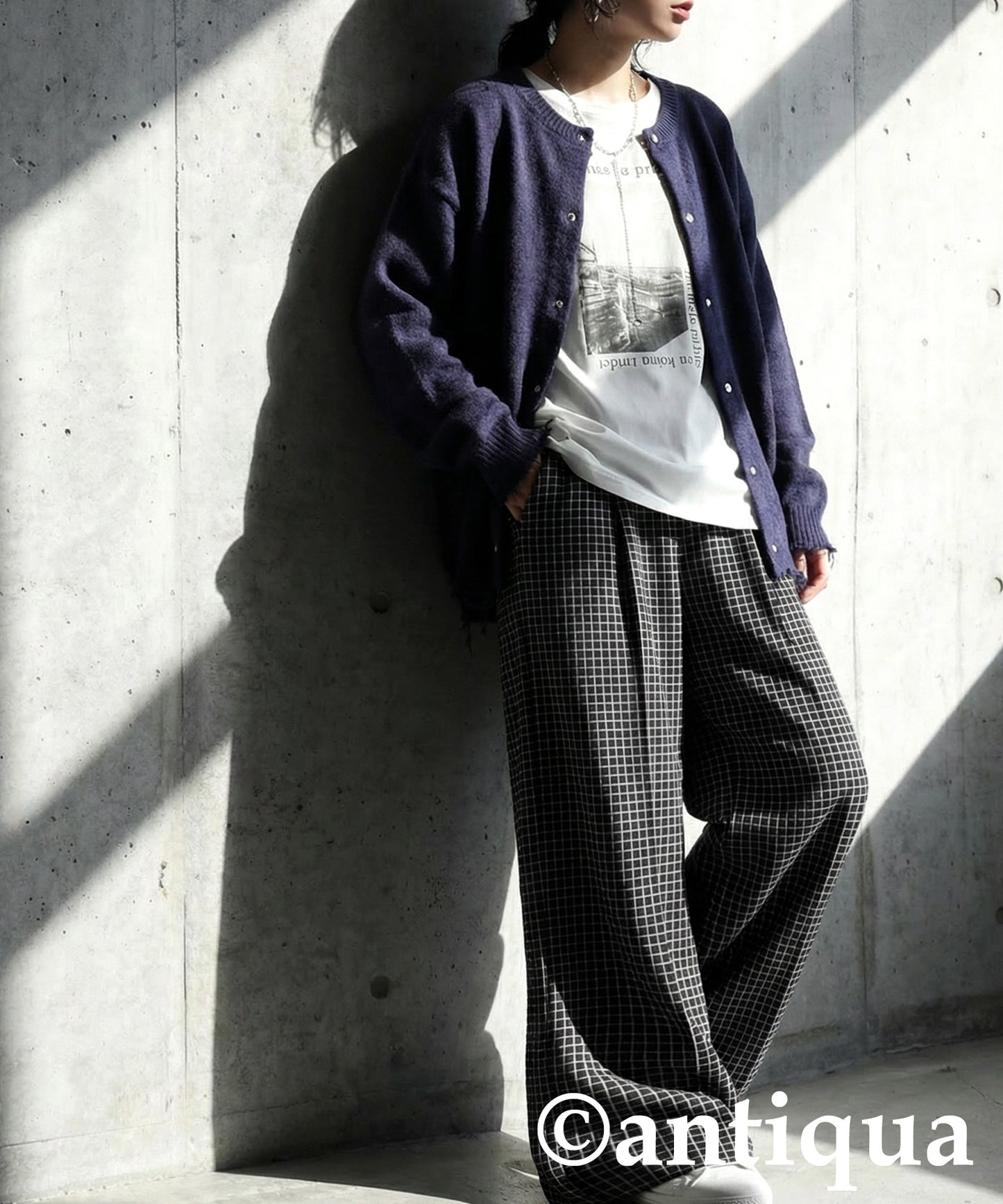 Checked Wide Pants Ladies