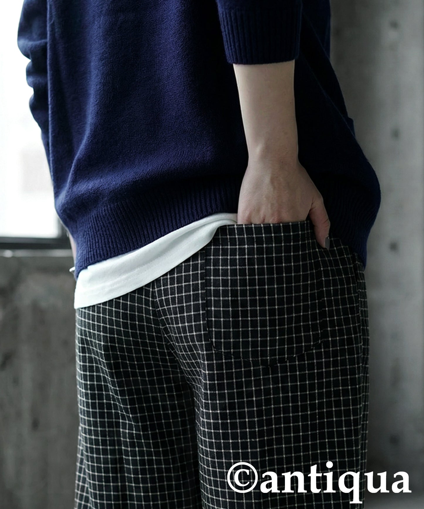 Checked Wide Pants Ladies