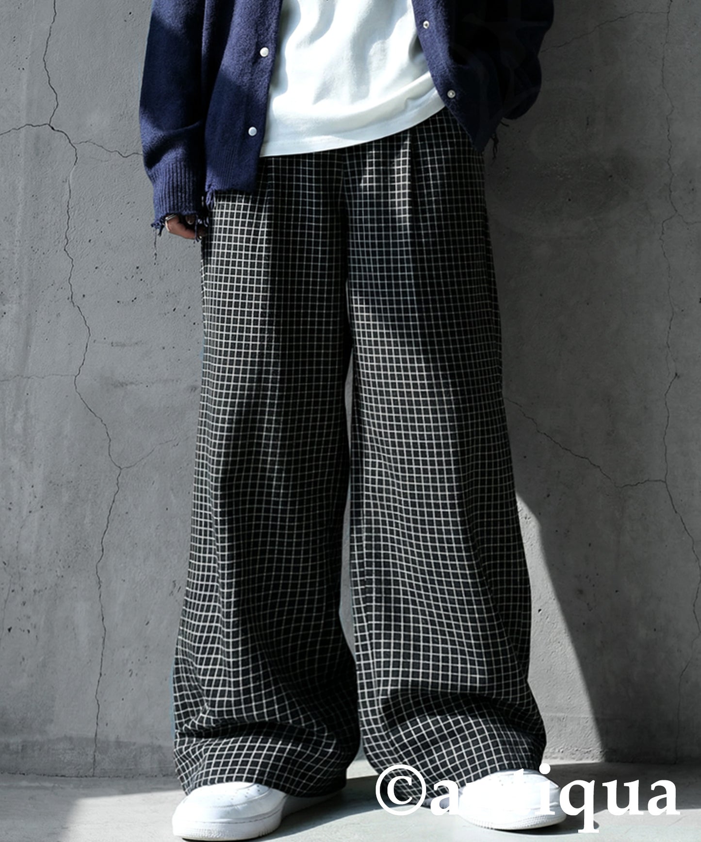 Checked Wide Pants Ladies