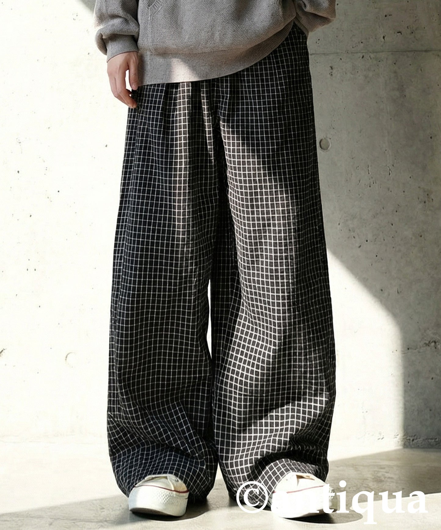 Checked Wide Pants Men's