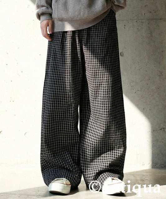 Checked Wide Pants Men's