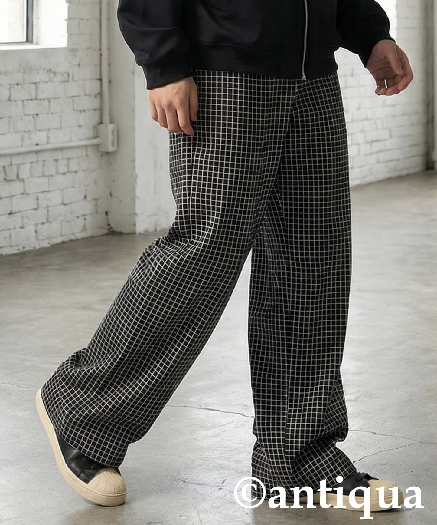 Checked Wide Pants Men's