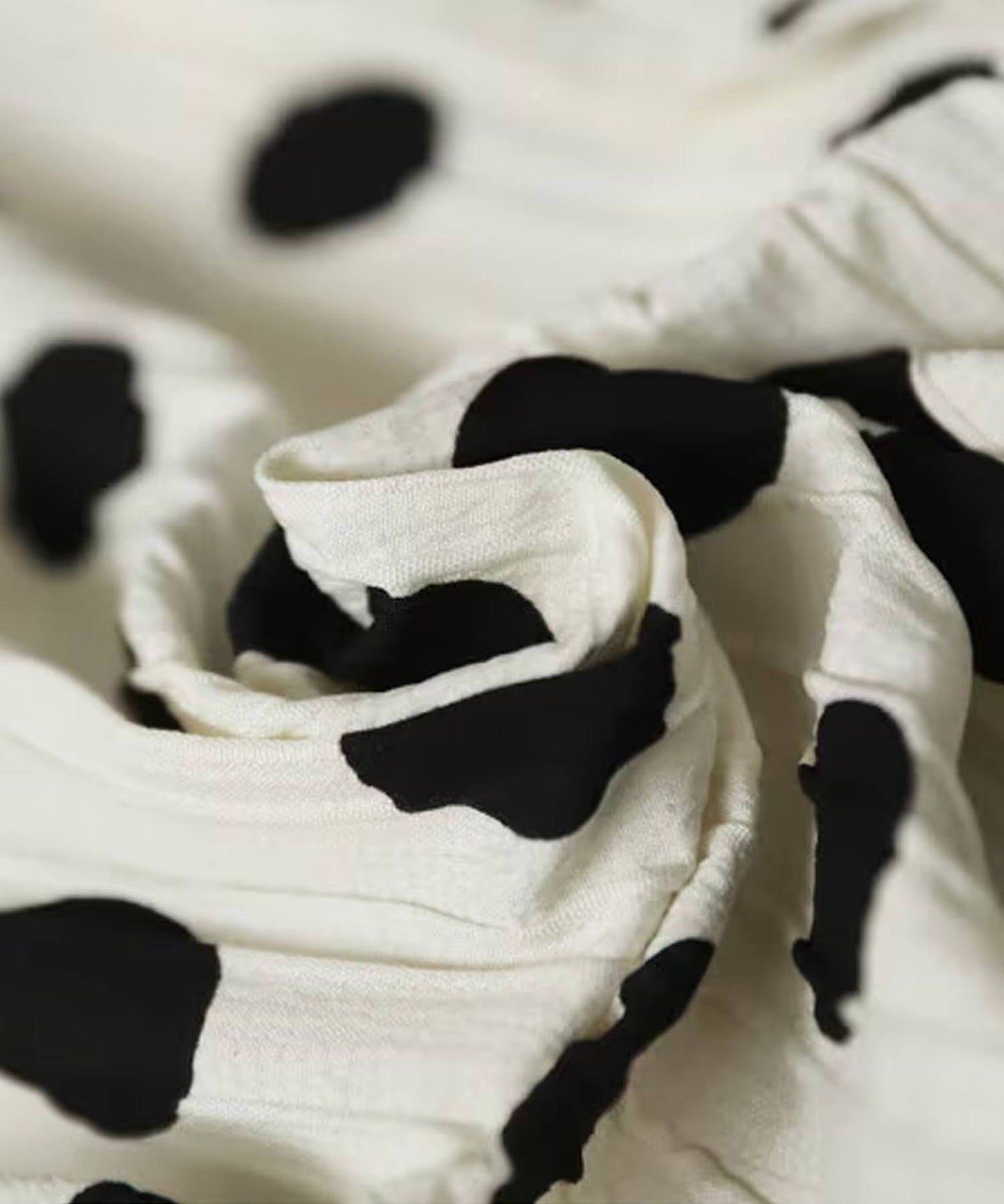 Band Collar Long-Sleeved Polka Dot Shirt Ladies