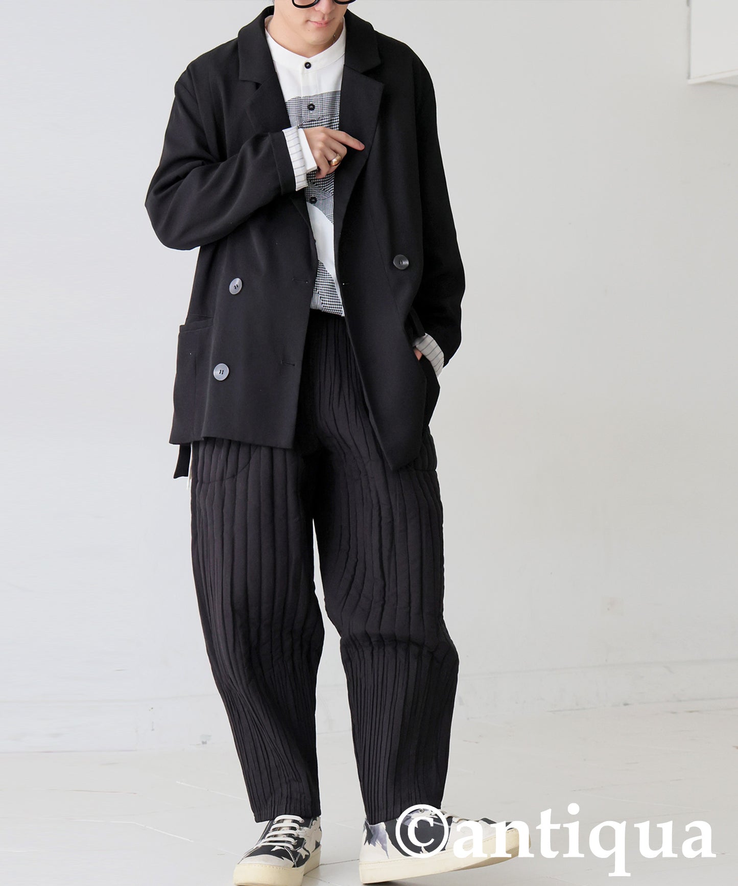 Pleated Tapered Pants Men's