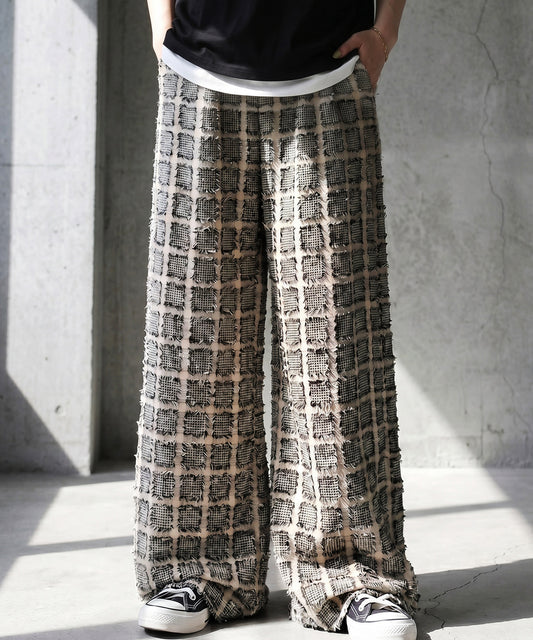 Checkered Wide-Leg Pants Men’s