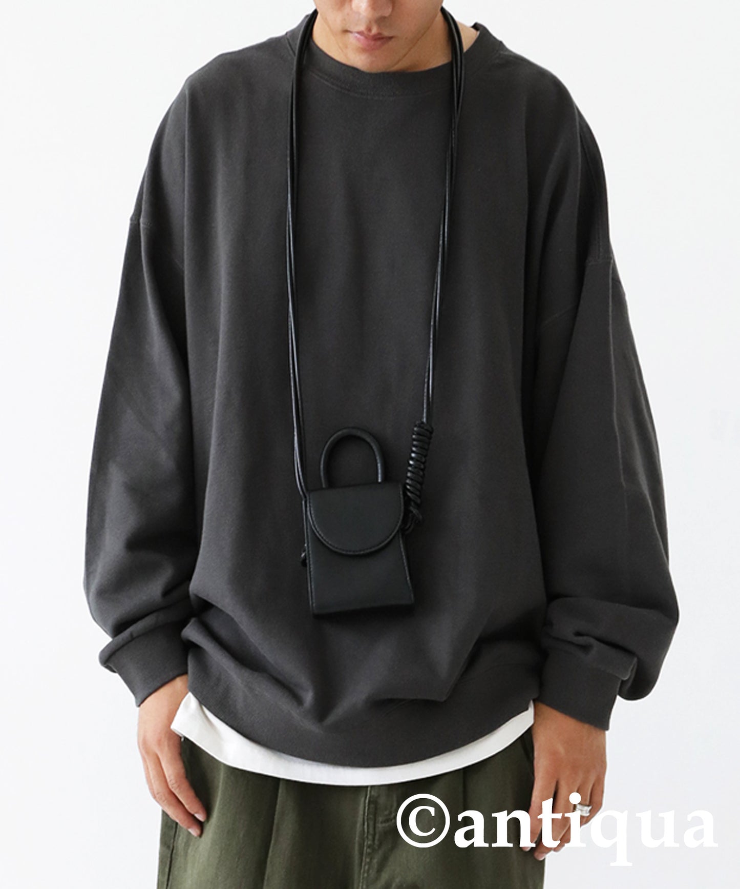 Pile fabric pullover Men's