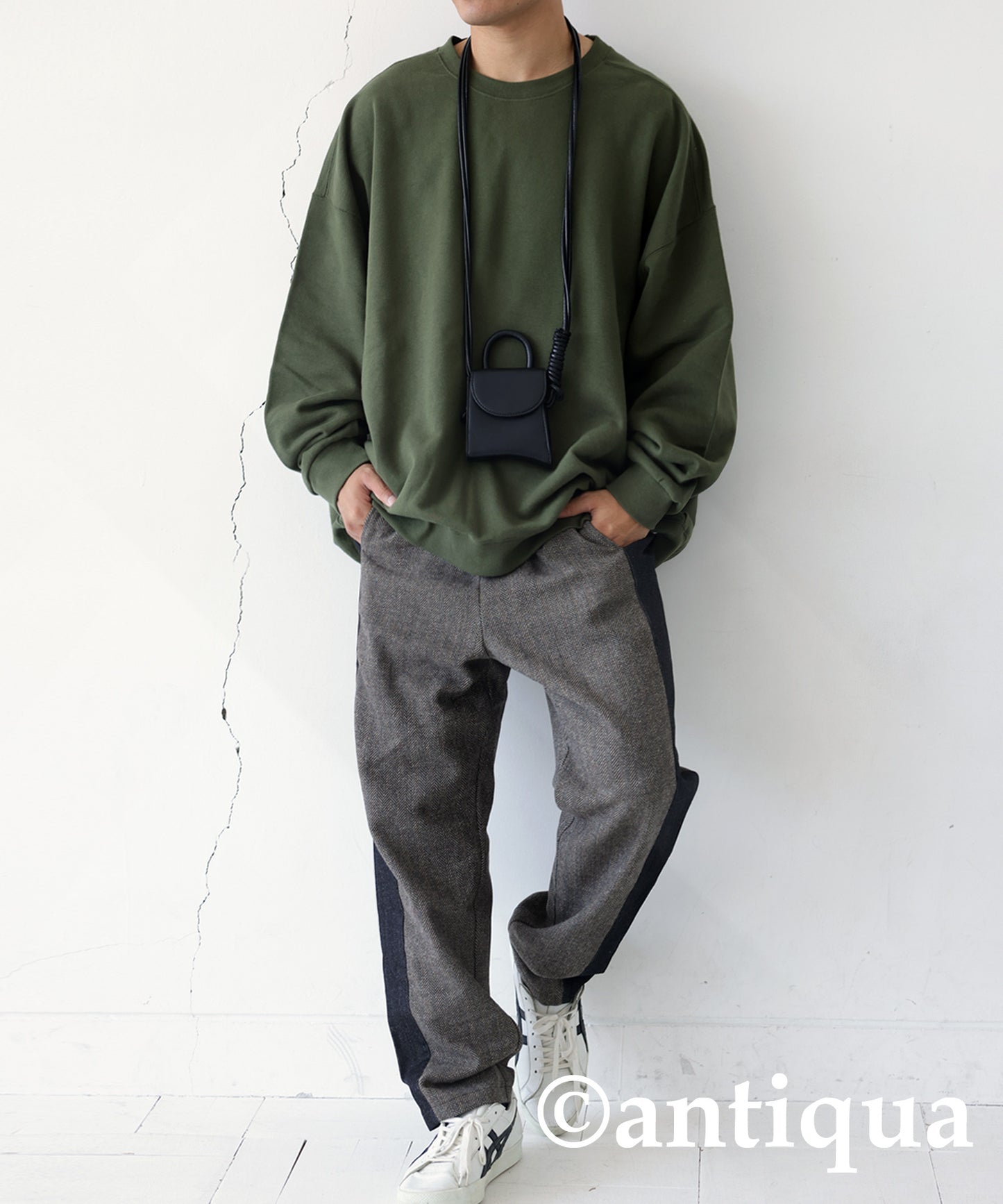 Pile fabric pullover Men's