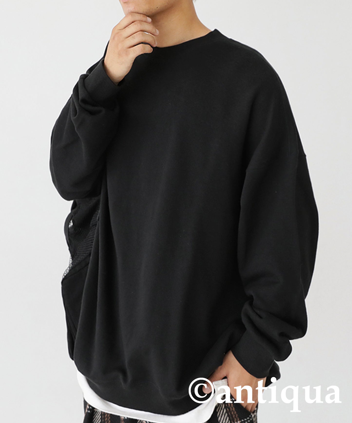 Pile fabric pullover Men's