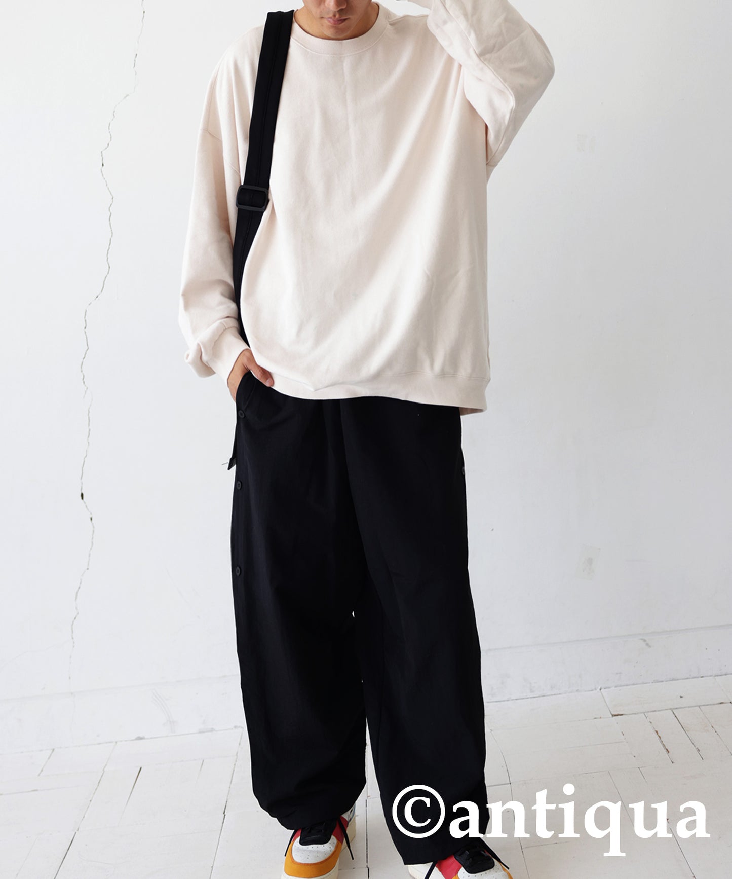 Pile fabric pullover Men's