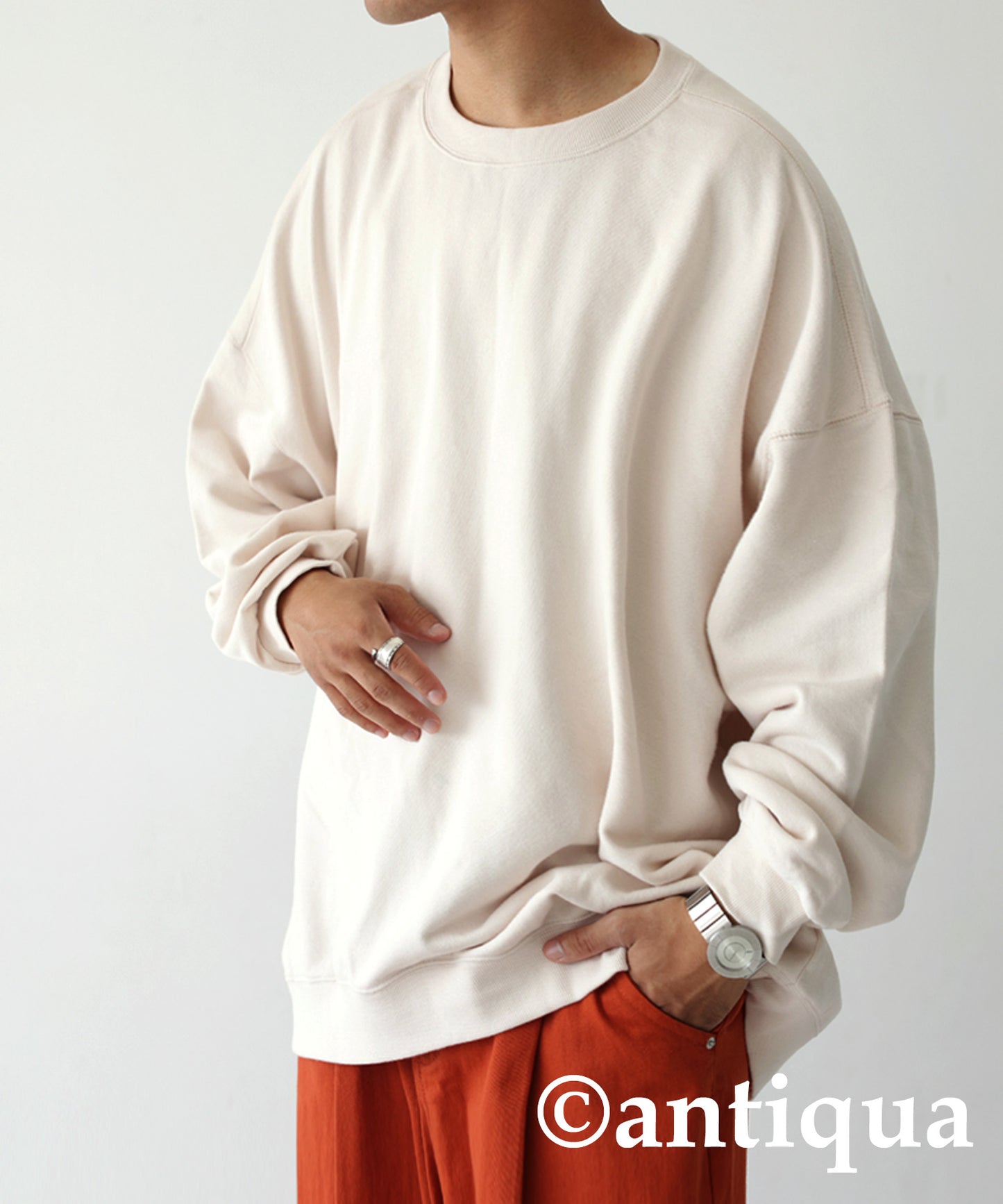 Pile fabric pullover Men's