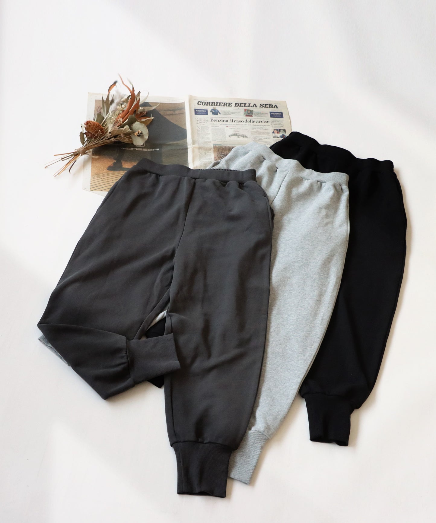 100%Cotton Hem Rib Pants Men's