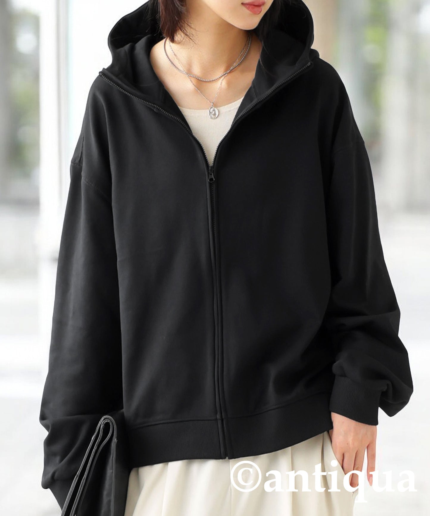 Short Zip Hoodie Ladies