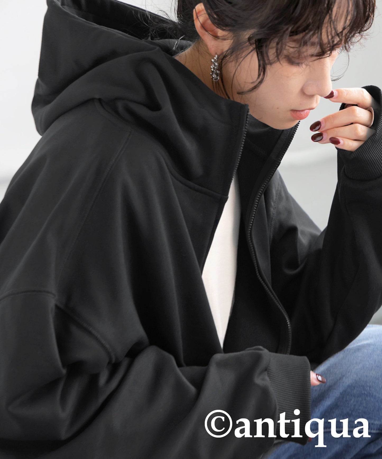 Short Zip Hoodie Ladies