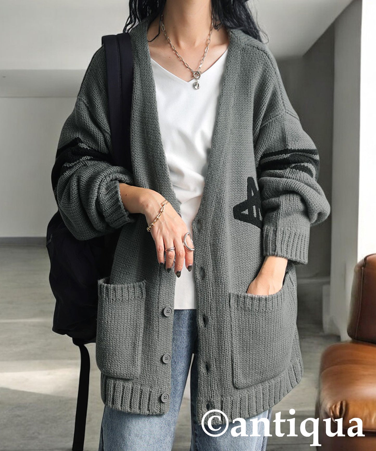 Logo Knit Cardigan Ladies